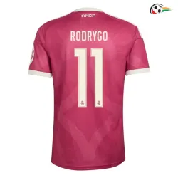 Camisa Alternativa RODRYGO 11 Real Madrid 2026/2027 Rosa com Patch HP