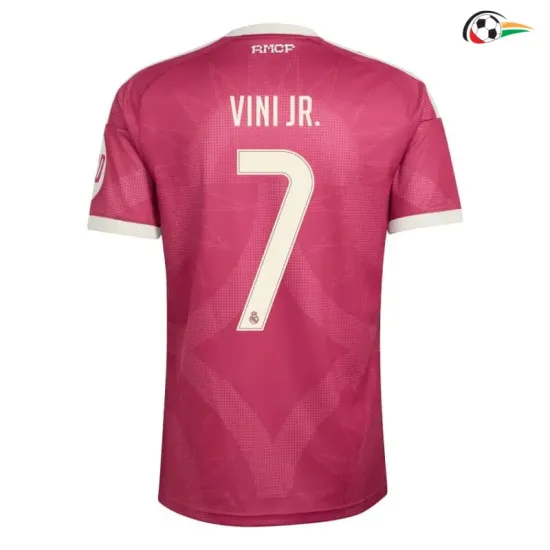 Camisa Alternativa VINI JR. 7 Real Madrid 2026/2027 Rosa com Patch HP