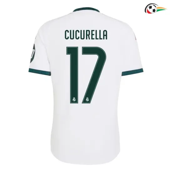 Camisa Titular CUCURELLA 17 Real Madrid 2026/2027 Branco com Patch HP