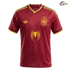 Camisa España Copa do Mundo 2026 x Spiderman Vermelho Duas Estrelas