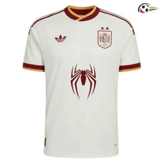 Camisa Reserva España Copa do Mundo 2026 x Spiderman Branco Duas Estrelas