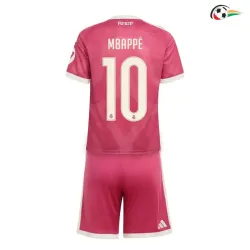 Camisa Alternativa Infantil MBAPPÉ 10 Real Madrid 2026/2027 Rosa com Patch HP