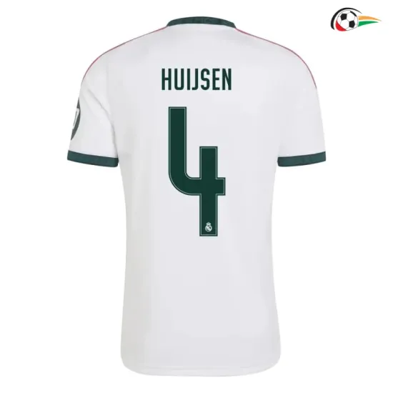 Camisa Titular HUIJSEN 4 Real Madrid 2026/2027 Branco com Patch HP