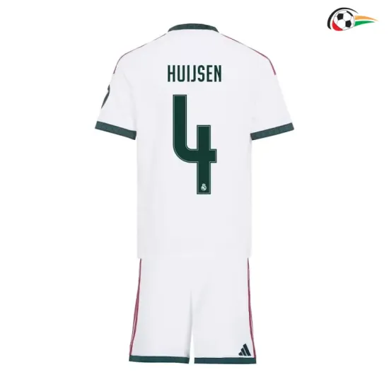 Camisa Titular Infantil HUIJSEN 4 Real Madrid 2026/2027 Branco com Patch HP