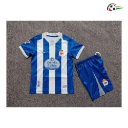 Camisa Titular Infantil Deportivo de La Coruña 2026/2027 Azul/Branco com Patch da La Liga