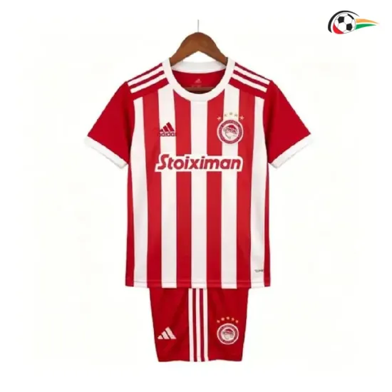 Camisa Titular Infantil Olympiakos 2026/2027 Vermelho/Branco