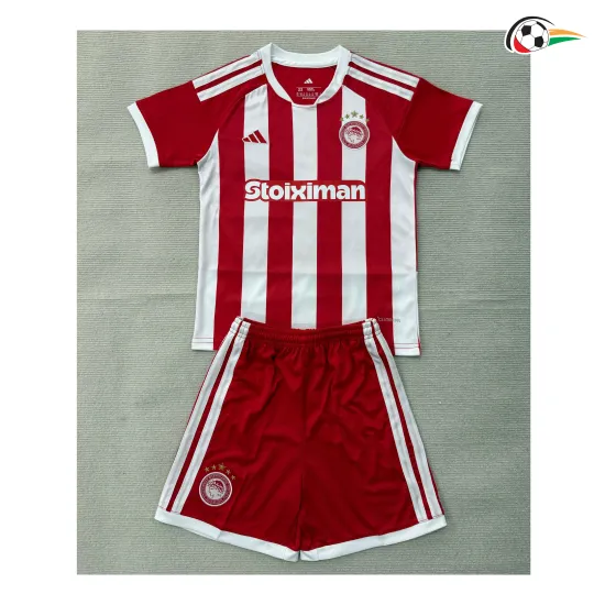 Camisa Titular Infantil Olympiakos 2026/2027 Vermelho/Branco