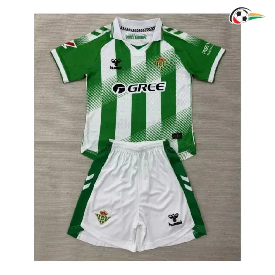 Camisa Titular Infantil Real Betis 2026/2027 Verde/Branco com Patch da La Liga