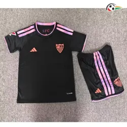 Camisa Alternativa Infantil Sevilla FC 2026/2027 Preto com Patch da La Liga