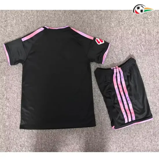 Camisa Alternativa Infantil Sevilla FC 2026/2027 Preto com Patch da La Liga