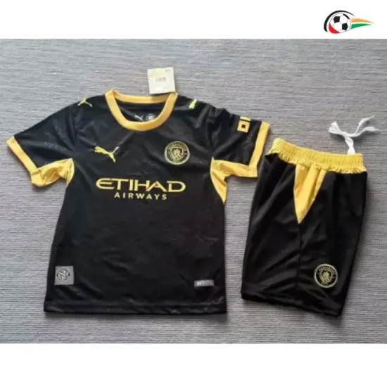 Camisa Reserva Infantil Manchester City 2026/2027 Preto