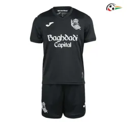 Camisa Reserva Infantil Real Sociedad 2026/2027 Preto com Patch da La Liga