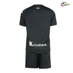 Camisa Reserva Infantil Real Sociedad 2026/2027 Preto com Patch da La Liga