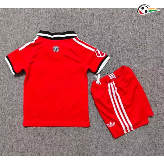 Camisa Reserva Infantil Sevilla FC 2026/2027 Vermelho com Patch da La Liga