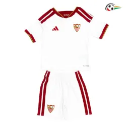 Camisa Titular Infantil Sevilla FC 2026/2027 Branco com Patch da La Liga