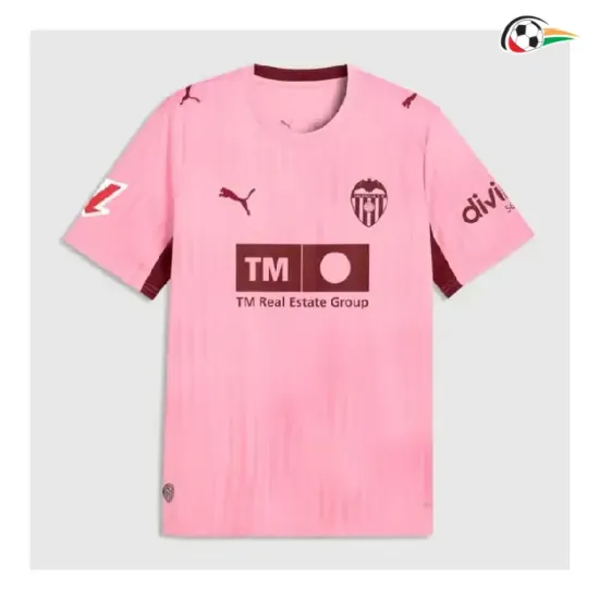 Camisa Alternativa Valencia 2026/2027 Rosa com Patch da La Liga