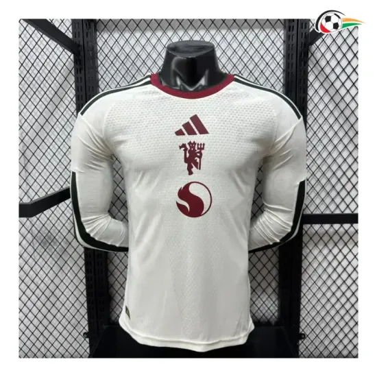 Camisa Alternativa Versão Jogador Manchester United 2026/2027 Branco Manga Longa