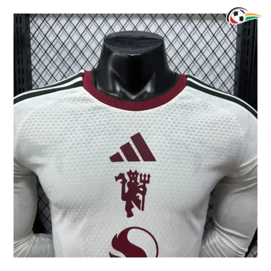 Camisa Alternativa Versão Jogador Manchester United 2026/2027 Branco Manga Longa