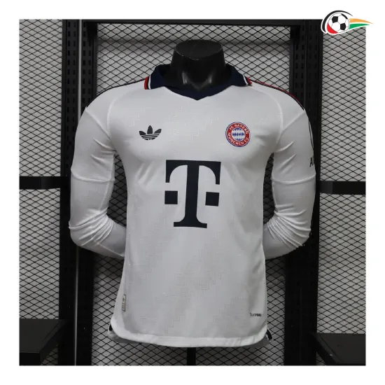 Camisa Reserva Versão Jogador Bayern Múnich 2026/2027 Branco Manga Longa