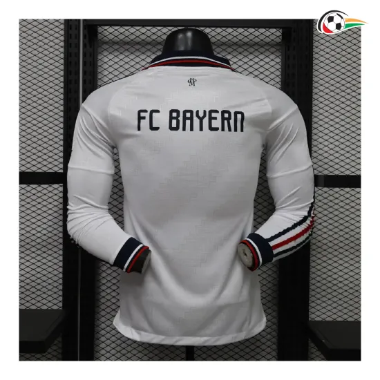 Camisa Reserva Versão Jogador Bayern Múnich 2026/2027 Branco Manga Longa