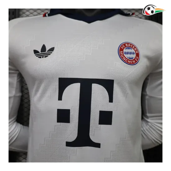 Camisa Reserva Versão Jogador Bayern Múnich 2026/2027 Branco Manga Longa