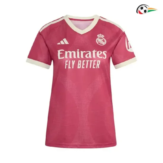 Camisa Alternativa Versão Feminina Real Madrid 2026/2027 Rosa com Patch HP