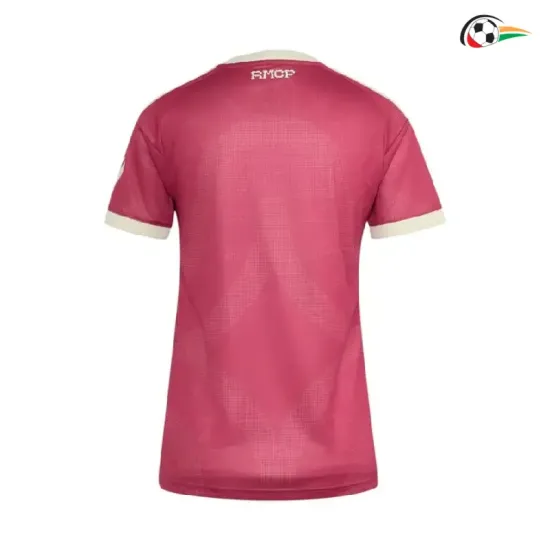 Camisa Alternativa Versão Feminina Real Madrid 2026/2027 Rosa com Patch HP