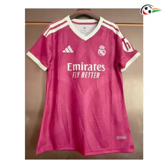Camisa Alternativa Versão Feminina Real Madrid 2026/2027 Rosa com Patch HP