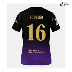 Camisa Reserva RODRIGO 16 Barcelona 2026/2027 Preto/Roxo UCL