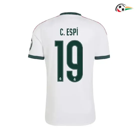 Camisa Titular C. ESPÍ 19 Real Madrid 2026/2027 Branco com Patch HP