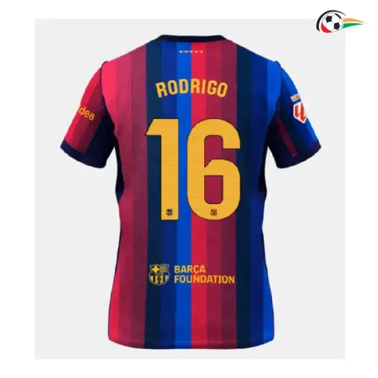 Camisa Titular RODRIGO 16 Barcelona 2026/2027 Vermelho/Azul La Liga