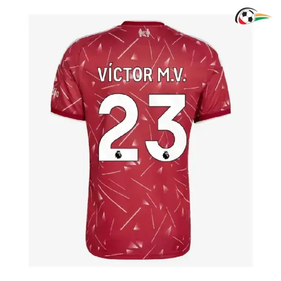 Camisa Titular VÍCTOR M.V. 23 Liverpool 2026/2027 Vermelho Premier League