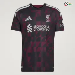 Camisa Alternativa Liverpool 2026/2027 Preto/Vermelho Escuro