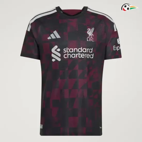 Camisa Alternativa Liverpool 2026/2027 Preto/Vermelho Escuro