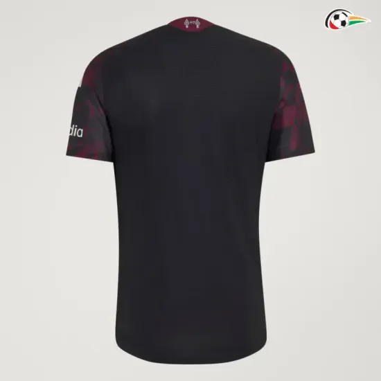 Camisa Alternativa Liverpool 2026/2027 Preto/Vermelho Escuro