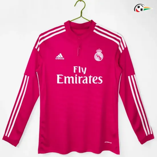 Camisa Retrô Reserva Real Madrid 2014/15 Rosa Manga Longa