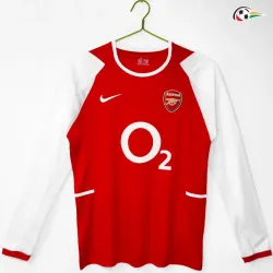 Camisa Retrô Titular Arsenal 2002/04 Vermelho/Branco Manga Longa