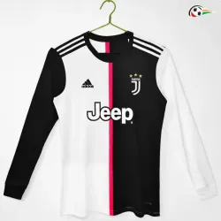 Camisa Retrô Titular Juventus 2019/20 Preto/Branco Manga Longa