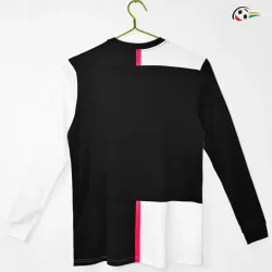 Camisa Retrô Titular Juventus 2019/20 Preto/Branco Manga Longa