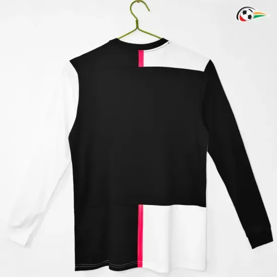 Camisa Retrô Titular Juventus 2019/20 Preto/Branco Manga Longa