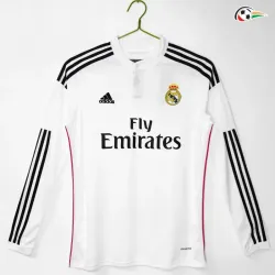 Camisa Retrô Titular Real Madrid 2014/15 Branco Manga Longa