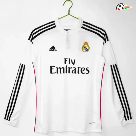 Camisa Retrô Titular Real Madrid 2014/15 Branco Manga Longa