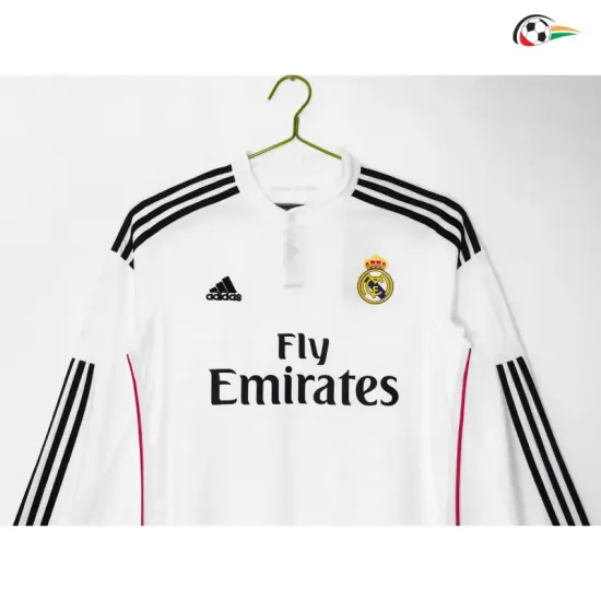Camisa Retrô Titular Real Madrid 2014/15 Branco Manga Longa