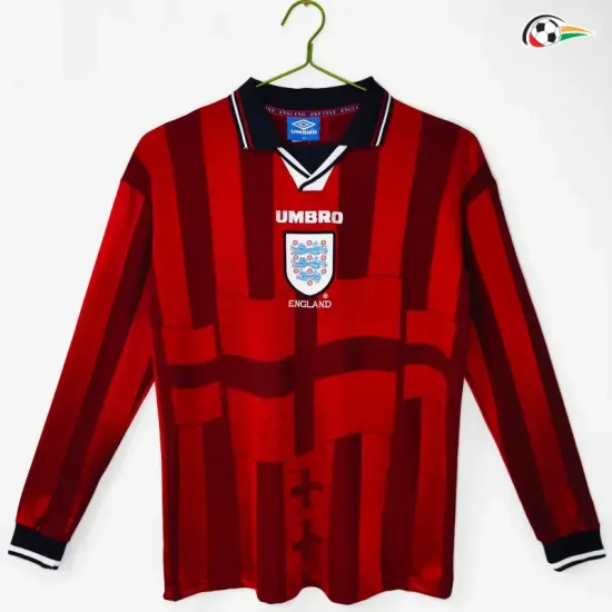 Camisa Retrô Reserva Inglaterra 1998 Vermelho Manga Longa