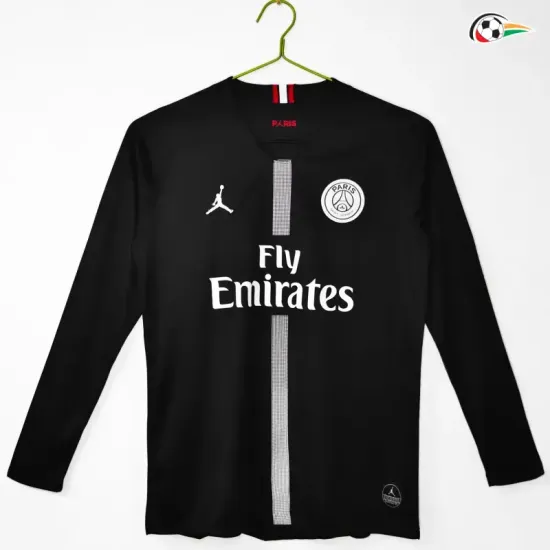Camisa Retrô Titular PSG 2018/19 Preto Manga Longa