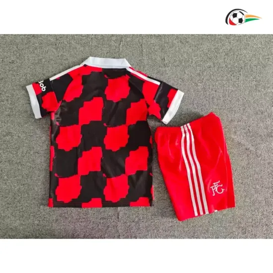 Camisa Reserva Infantil Fulham F.C 2026/2027 Vermelho/Preto