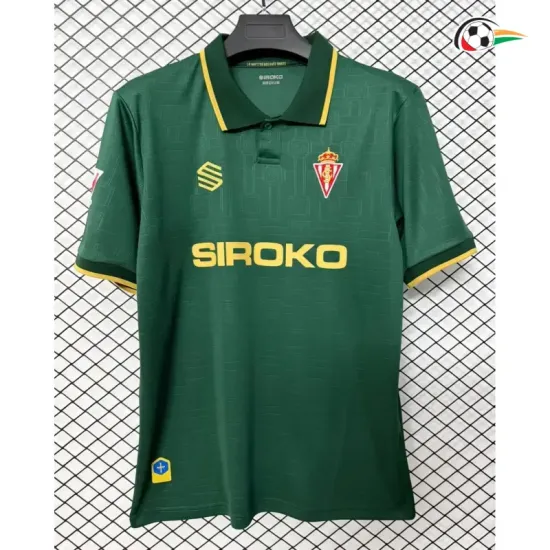 Camisa Reserva Sporting de Gijón 2026/2027 Verde com Patch da La Liga
