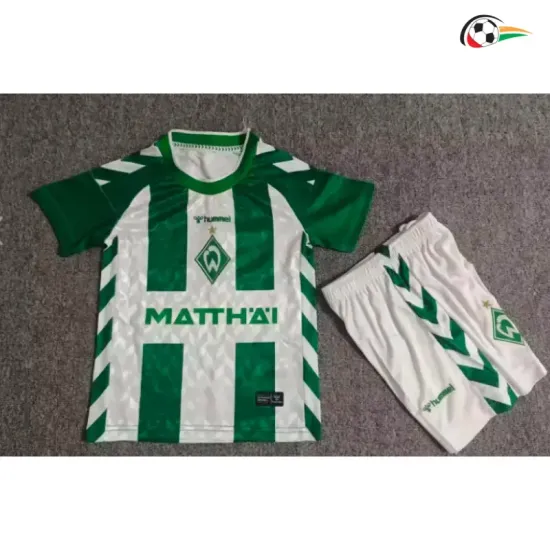 Camisa Titular Infantil Werder Bremen 2026/2027 Verde/Branco