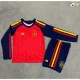 Camisa Titular Infantil España Copa do Mundo 2026 Vermelho/Azul Manga Longa Duas Estrelas