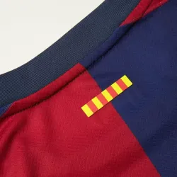 Barcelona 24/25 Conjunto de Casa com Logotipo de Patrocinador de Manga Curta